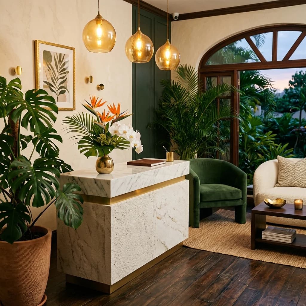 Recepción cálida y acogedora de Santuario Aura Beauty Spa
